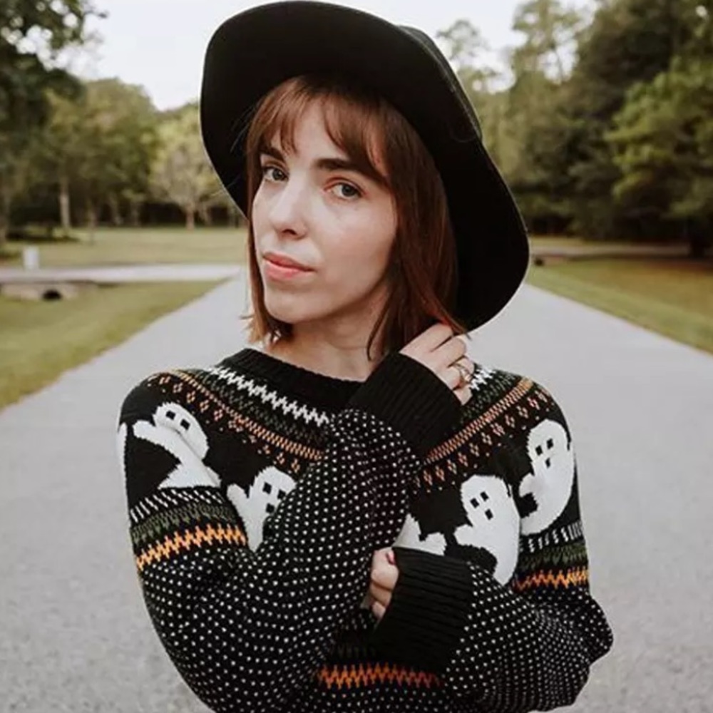 NEW goth Halloween ghosts ugly sweater